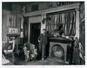 L. Alma-Tadema in zijn studio, c.1884 door Joseph Parkin Mayall